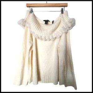 Chic Off-Shoulder Cream Sweater